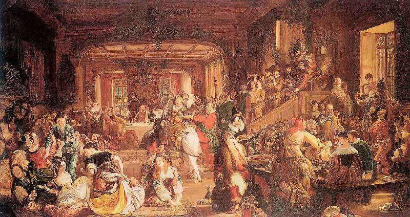 Maclise, Daniel Merry Christmas in the Baron's Hall China oil painting art
